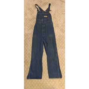Vintage 80s 90s Big Mac Overalls 42x32 Denim Made in USA Square Bak Distressed